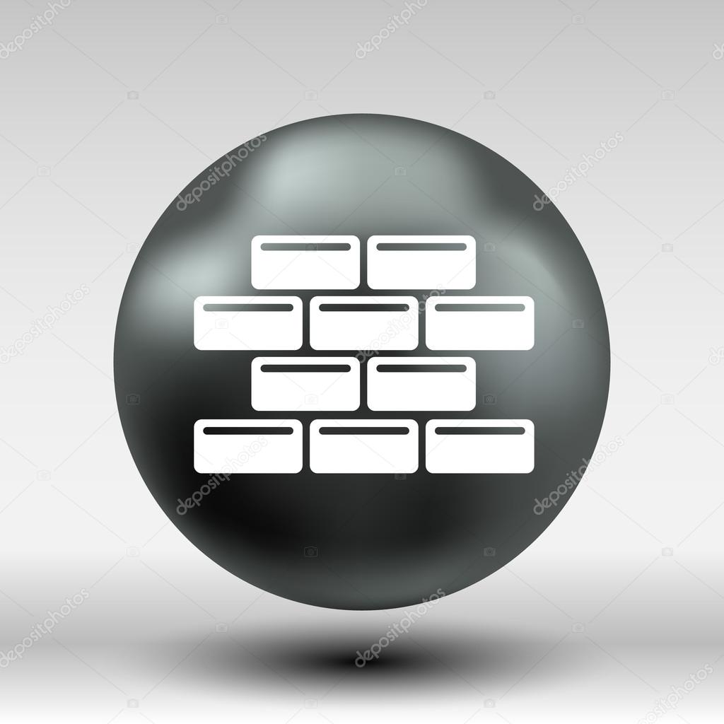 Brick wall icon vector button logo symbol.