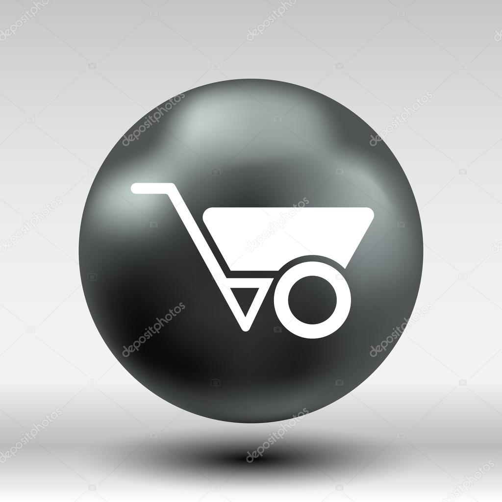 Wheelbarrow icon vector button logo symbol concept.