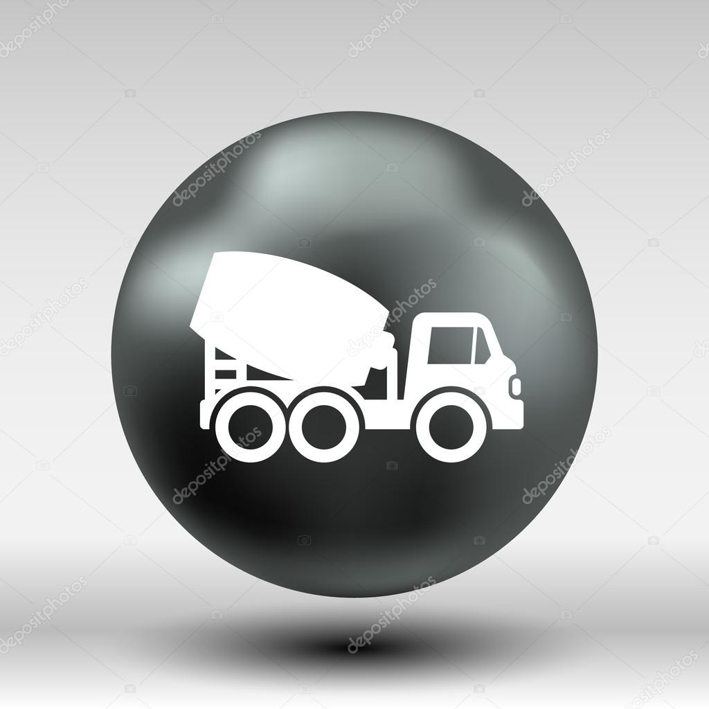 Concrete mixer icon vector button logo symbol concept.