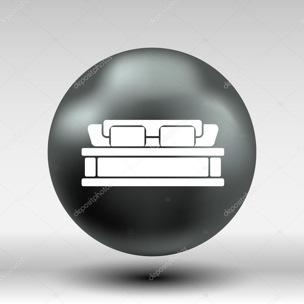 Double bed icon vector button logo symbol concept.