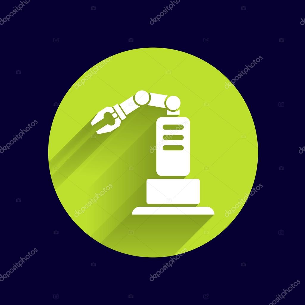 Robotic production icon vector button logo symbol concept.