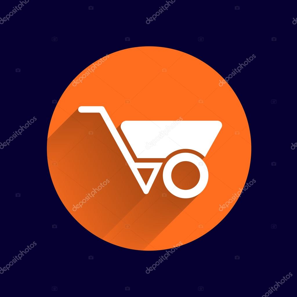 Wheelbarrow icon vector button logo symbol concept.