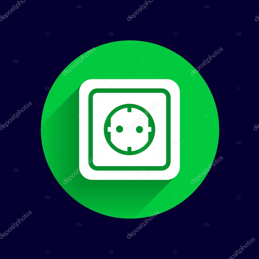 Electric outlet  icon vector button logo symbol concept.