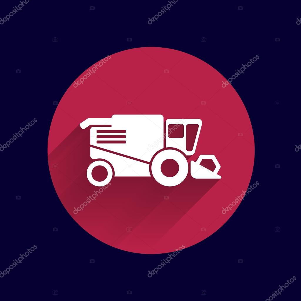 Combine harvester icon vector button logo symbol concept.
