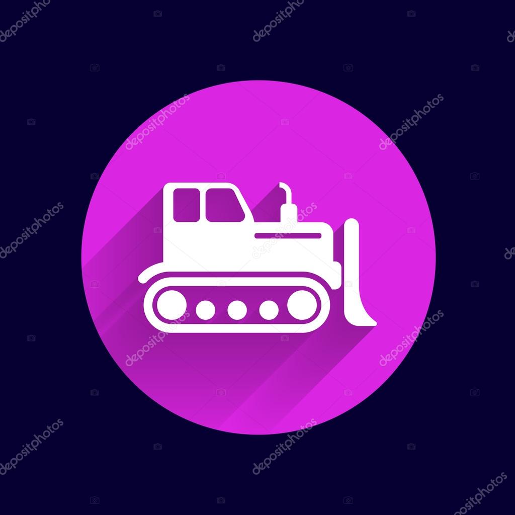 Crawler Dozer tractor icon vector button logo symbol concept.