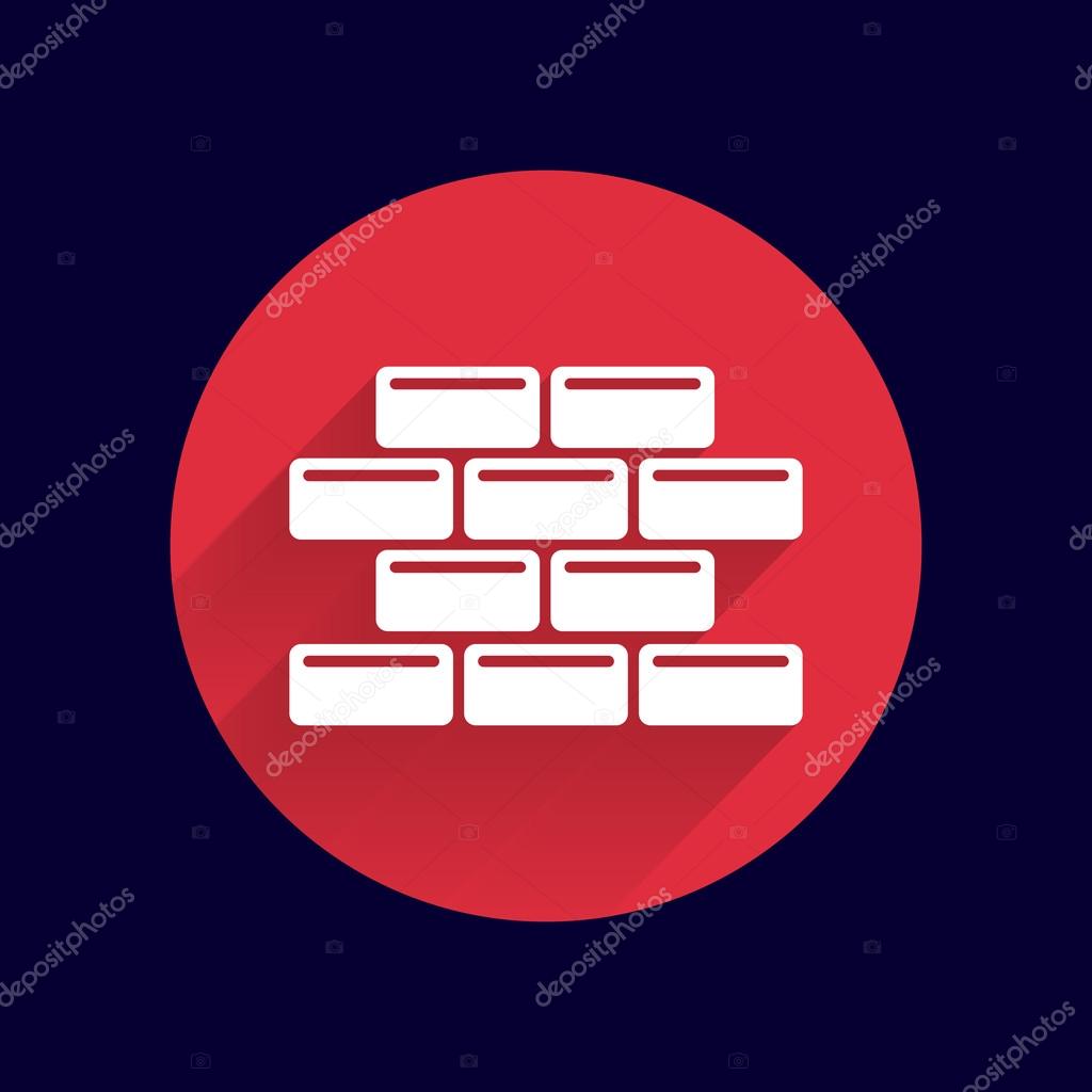 Brick wall icon vector button logo symbol.