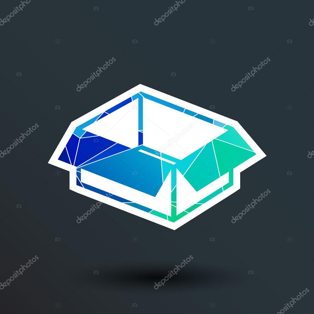 Package icon vector button logo symbol concept.