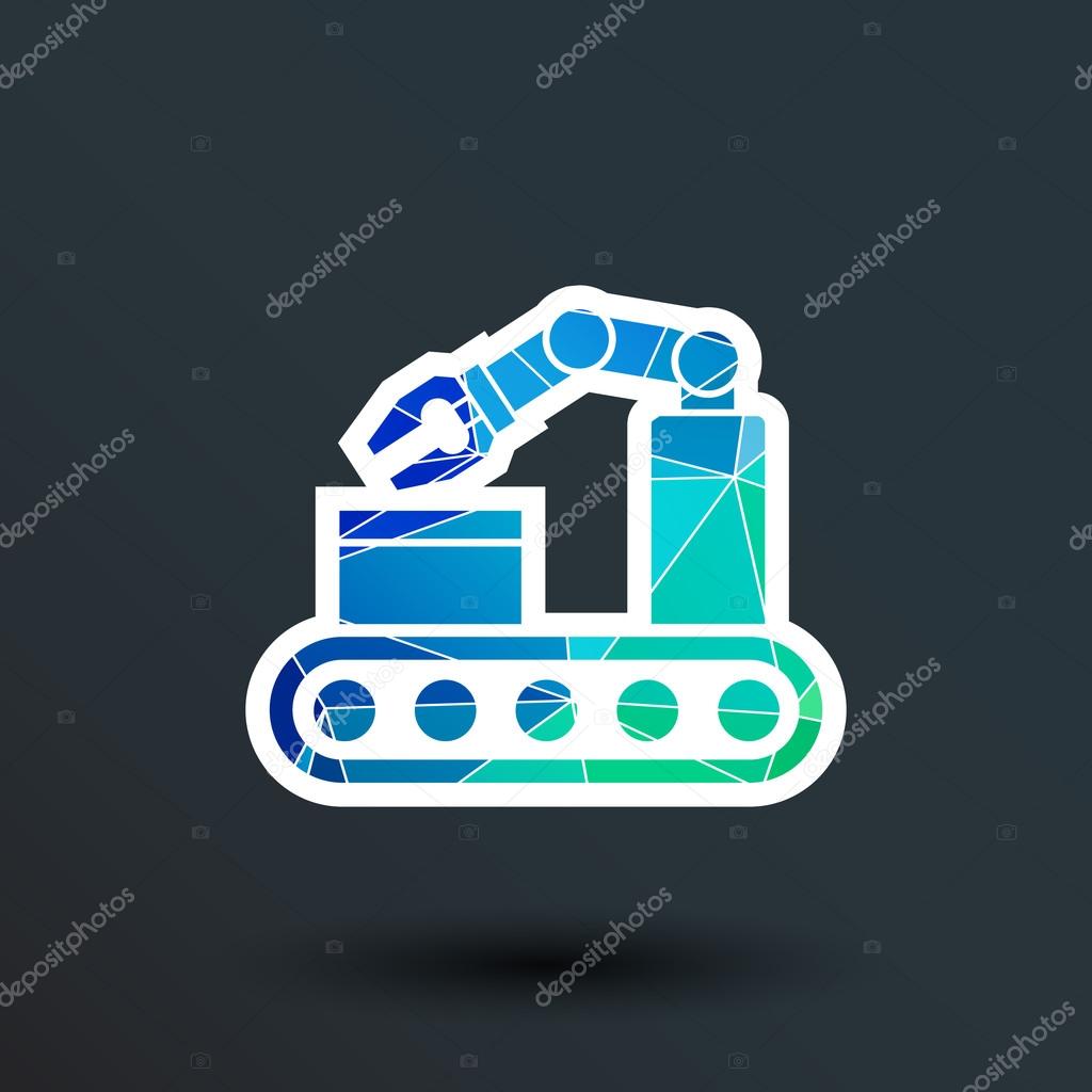 Robotic production icon vector button logo symbol concept..
