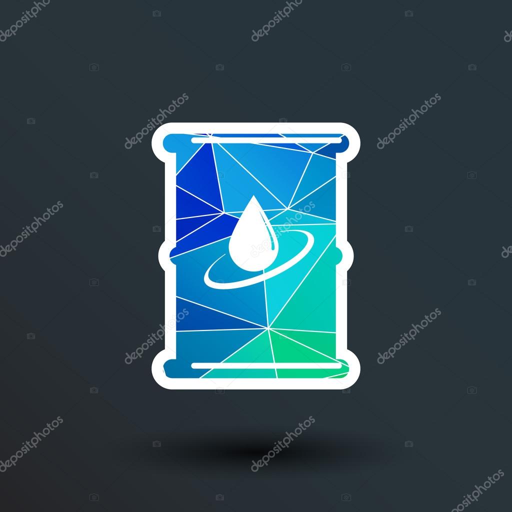 Oil barrel icon vector button logo symbol concept.