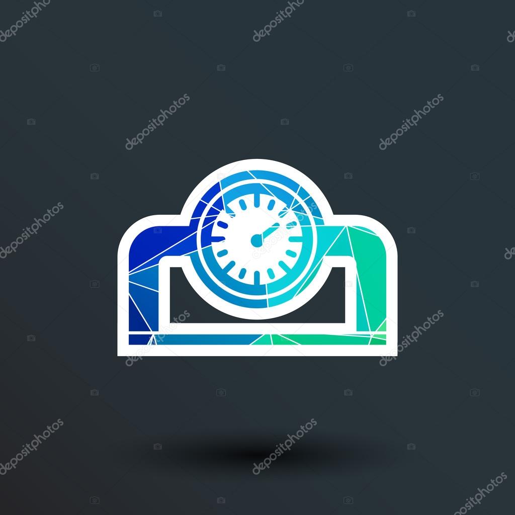 Gauge industrial valve icon vector button logo symbol concept.