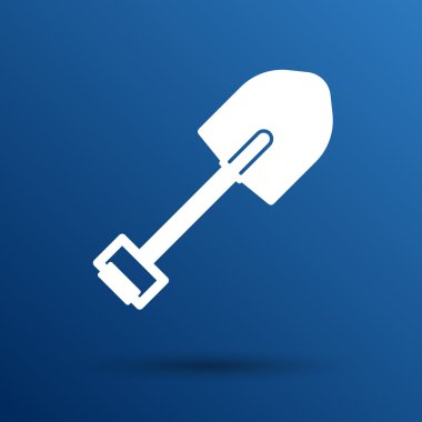 Siluet kürek Bahçe düğme logo simge çalışmak