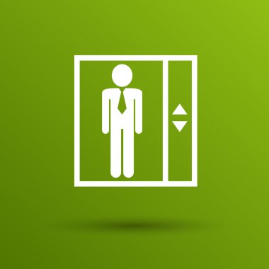 Asansör simge vektör düğme logo simge kavramı