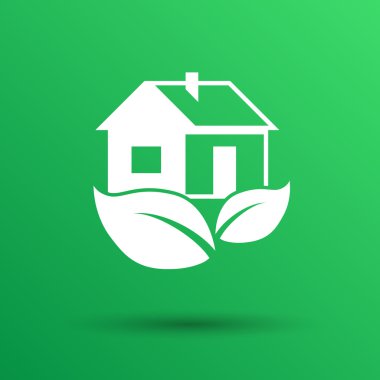 Eko ev simge vektör düğme logo sembol kavramı