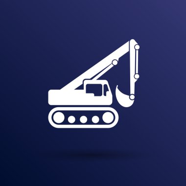 Ekskavatör simge vektör düğme logo simge kavramı