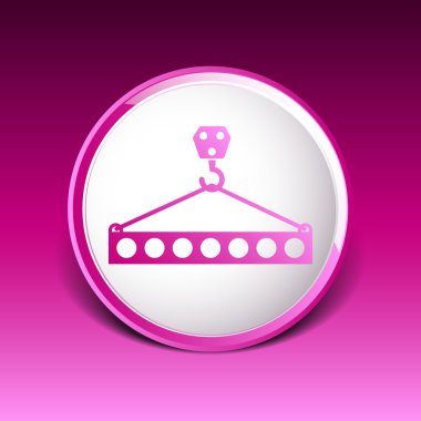 Kaldırma Vinç ağır kaldırma kutsal kişilerin resmi düğme logo simge yapıyor 