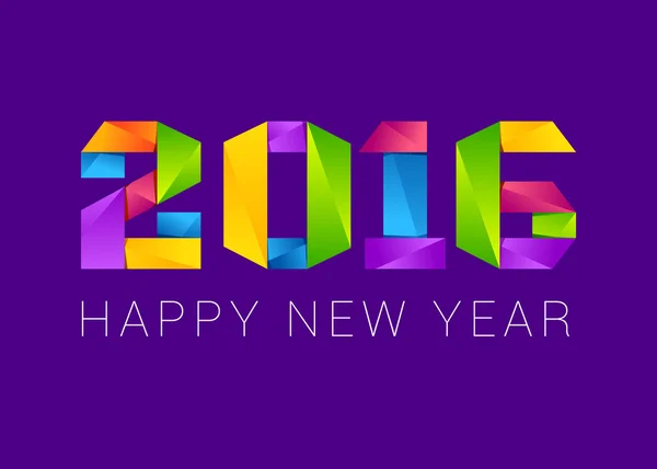 Feliz año nuevo 2016 diseño de texto colorido — Vector de stock