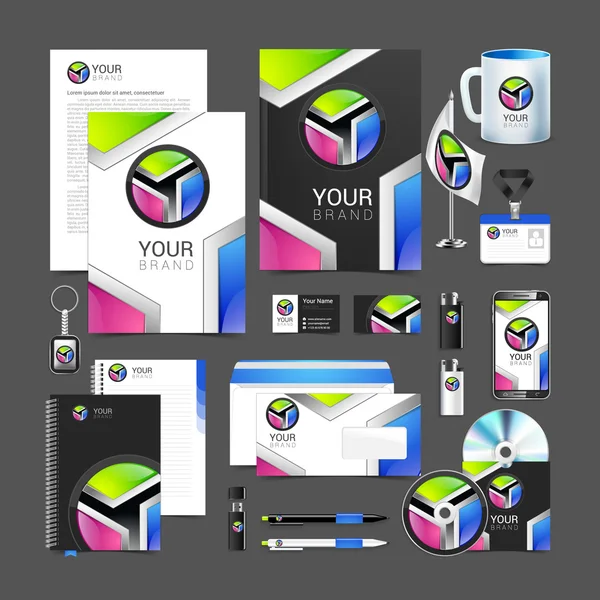 企业形象创意颜色模板设计业务. — 图库矢量图片