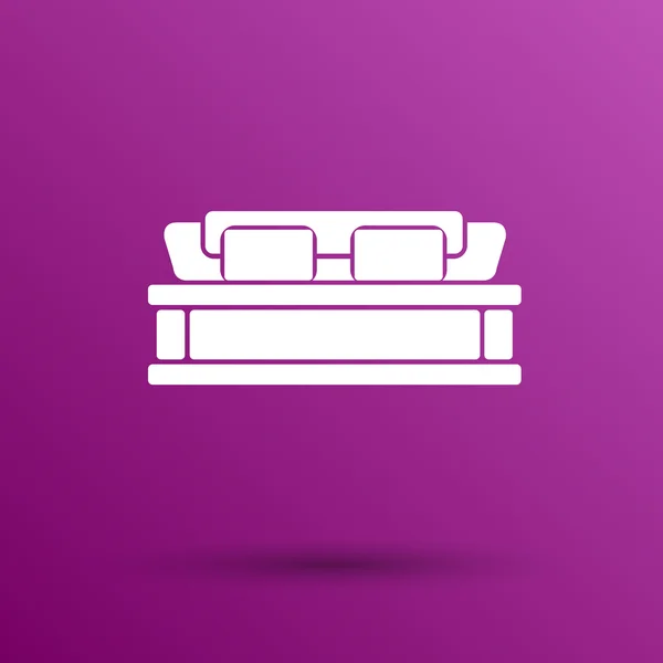 Double bed icon vector button logo symbol concept — Stock Vector