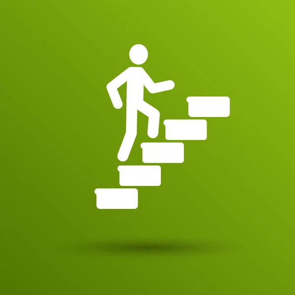 Hombre en escaleras icono vector botón logotipo símbolo concepto — Archivo Imágenes Vectoriales