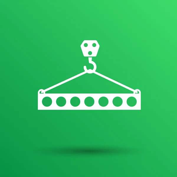Lifting crane doing heavy lifting icon button logo symbol — Stock