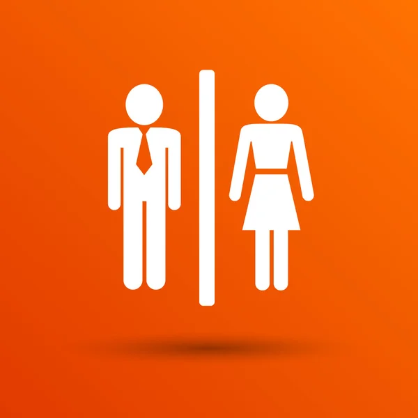 Homem Mulher sinal de banheiro ícone vetor botão logotipo símbolo conceito —  Vetores de Stock