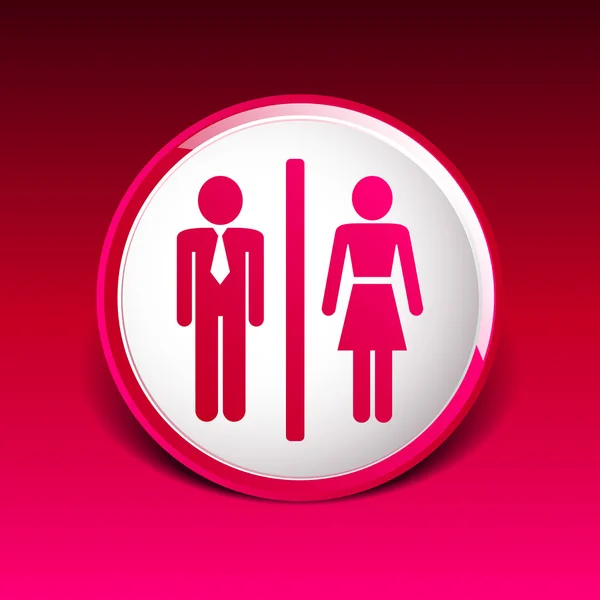 Man kvinna restroom sign ikonen vektor knappen logotyp symbol koncept — Stock vektor