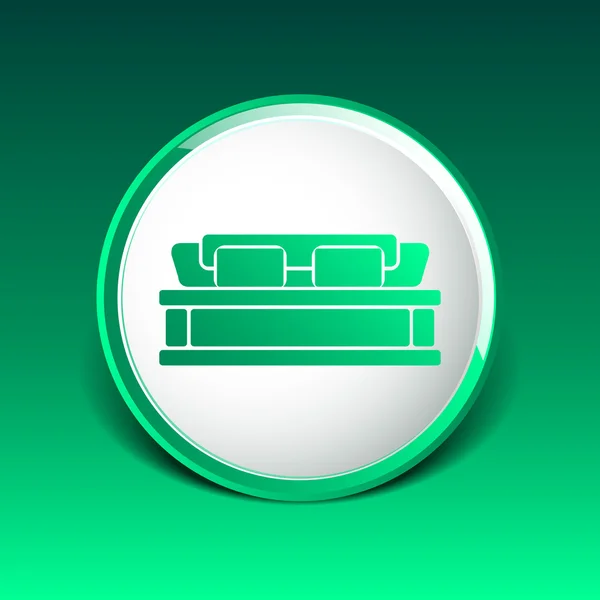 Подвійне ліжко значок векторна кнопка логотип концепція логотипу — стоковий вектор