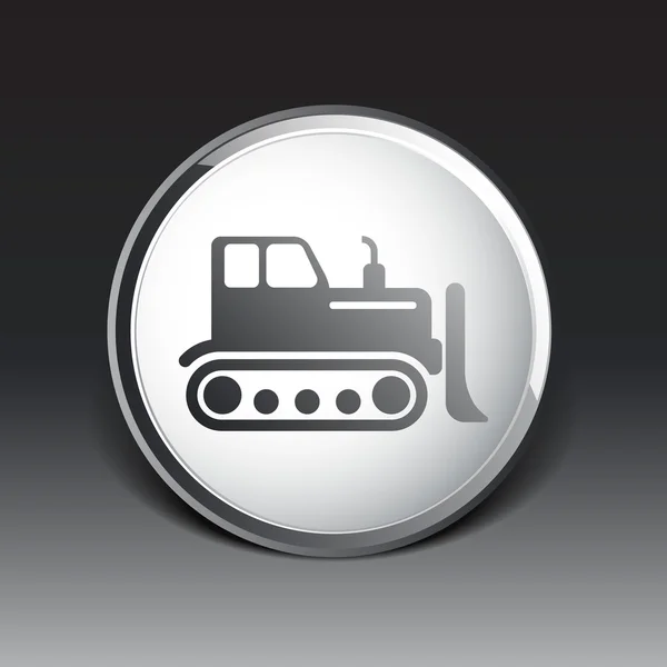Pásový Dozer traktor ikona vektorové tlačítko logo symbolem koncepce — Stockový vektor