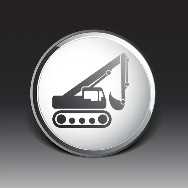 Conceito do símbolo do logotipo do botão do vetor do ícone da escavadeira — Vetor de Stock