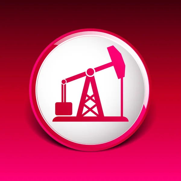 Πετρελαίου εξέδρας εικόνα διάνυσμα κουμπί λογότυπο σύμβολο έννοια — Διανυσματικό Αρχείο