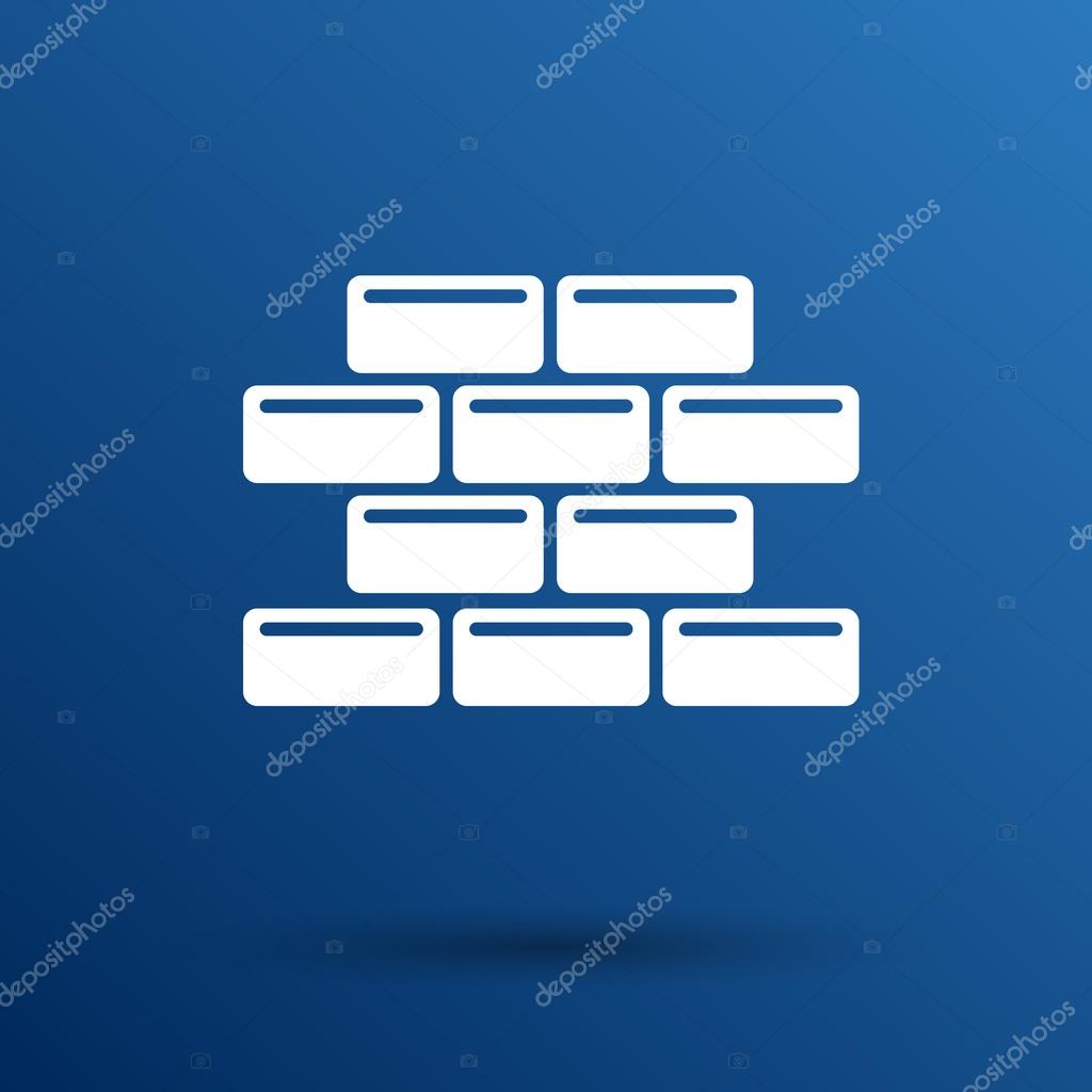 Brick wall icon vector button logo symbol.
