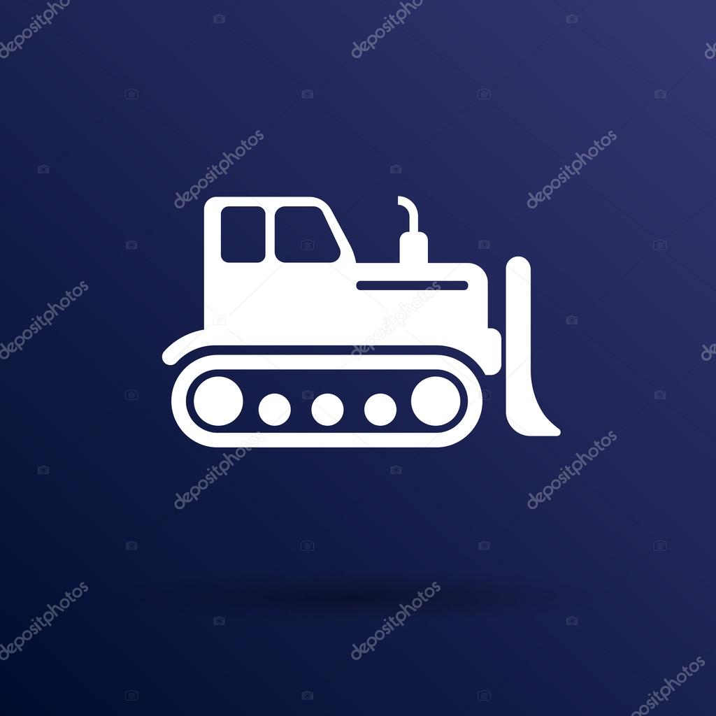 Crawler Dozer tractor icon vector button logo symbol concept.