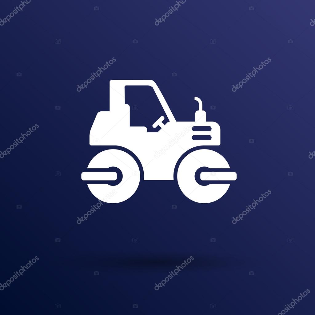 Rammer Major Construction Rink Asphalt icon vector button logo symbol concept.