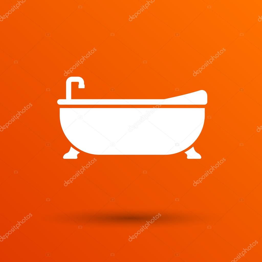 Bathtub bath icon vector button logo symbol concept