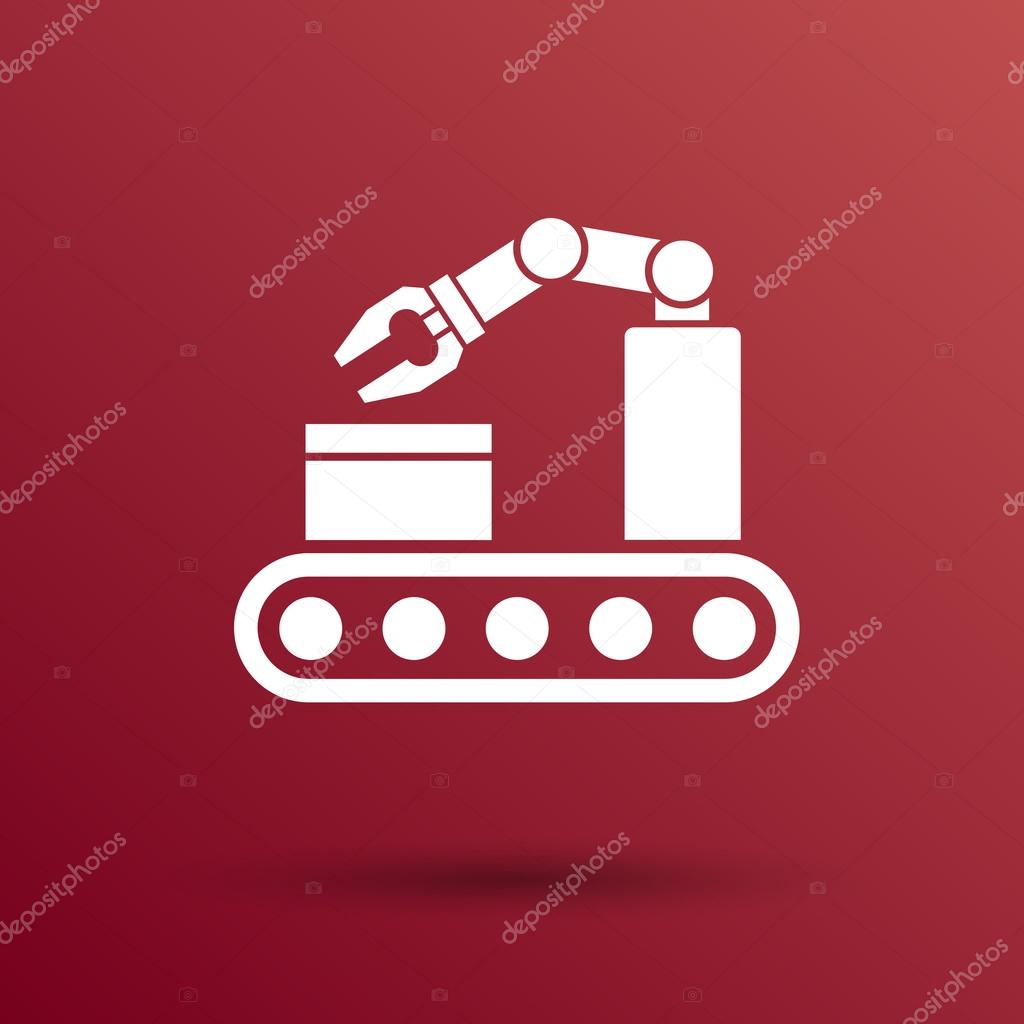 Robotic production icon vector button logo symbol concept..