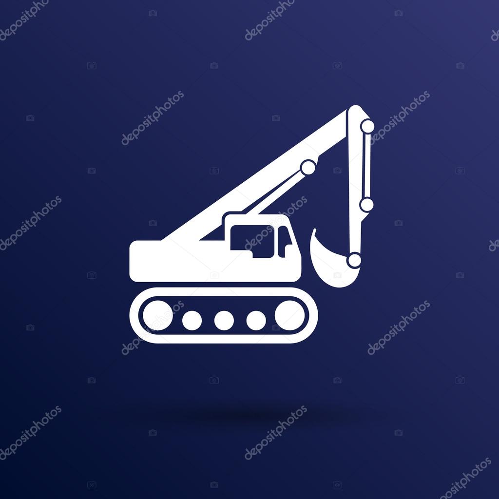 Excavator icon vector button logo symbol concept.