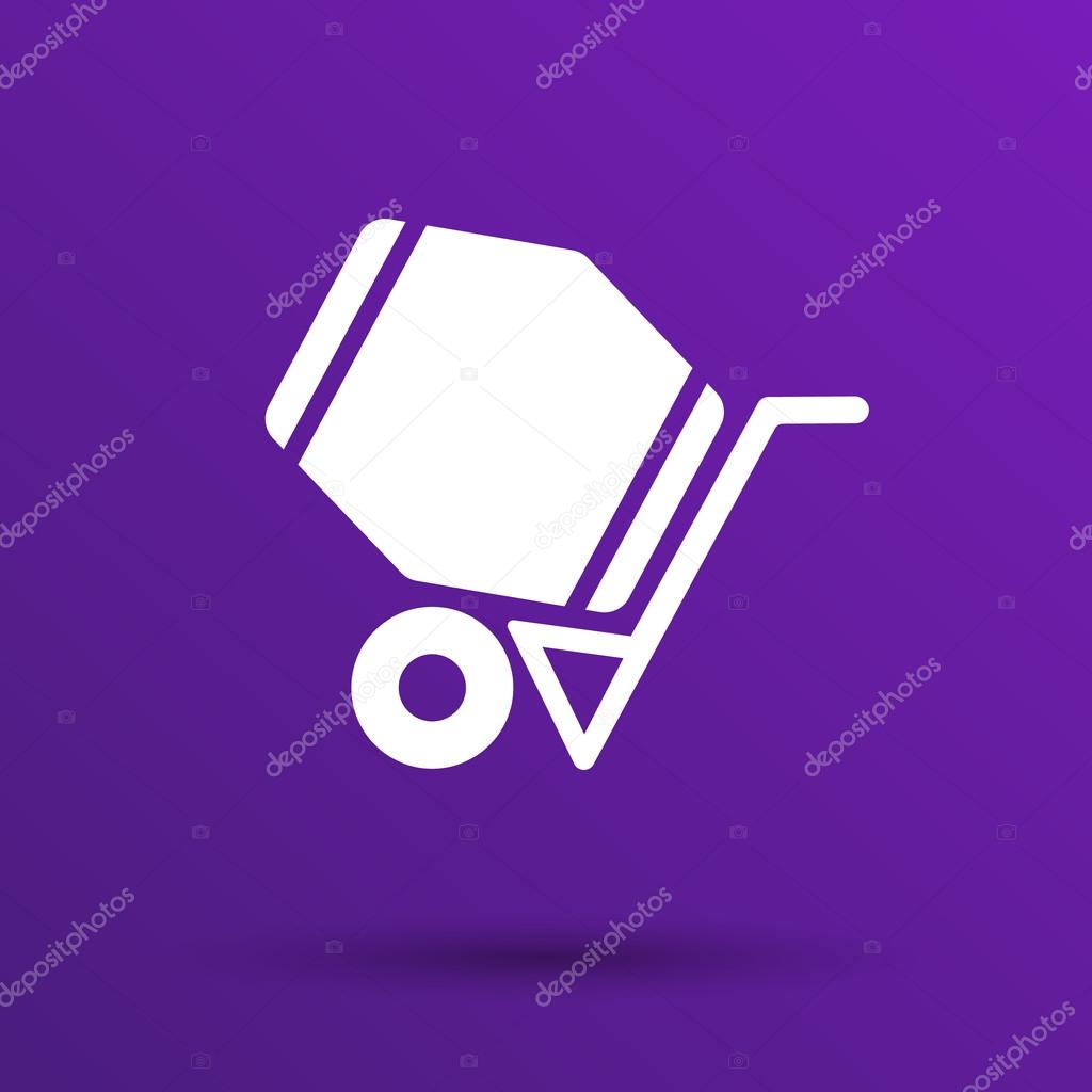 Concrete mixer icon vector button logo symbol concept.
