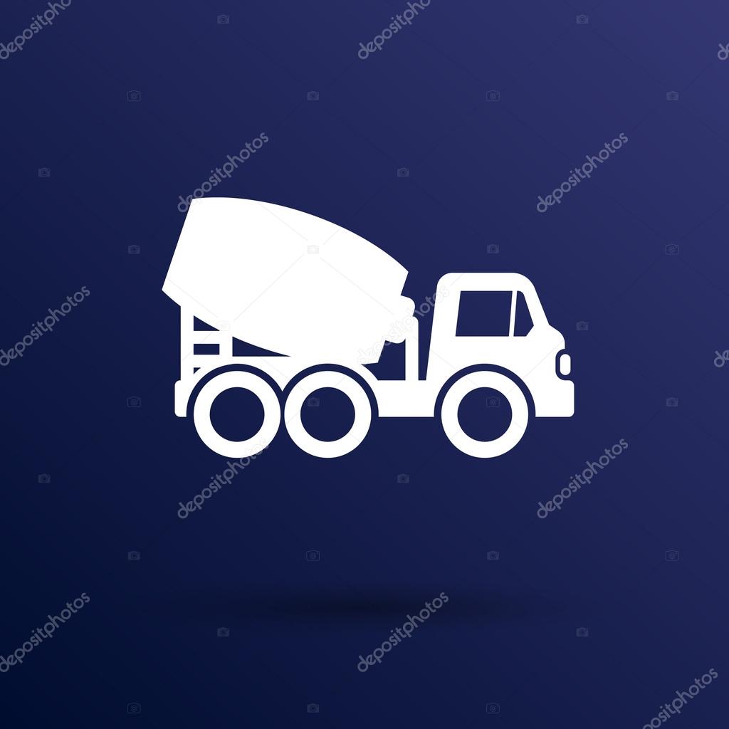 Concrete mixer icon vector button logo symbol concept.