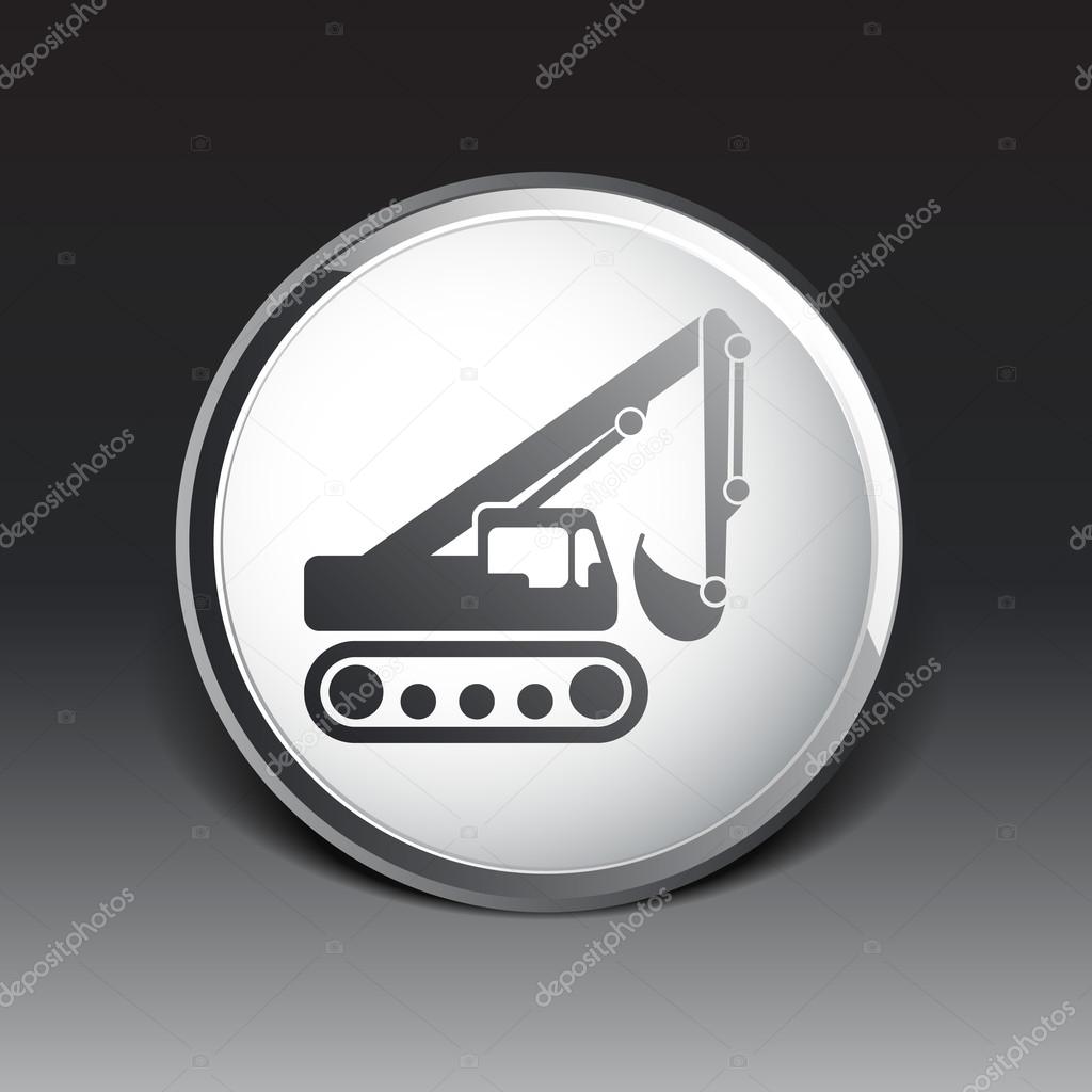 Excavator icon vector button logo symbol concept.