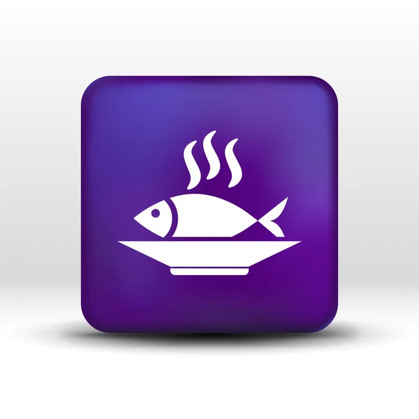 Fisk-menyn ikon logotyp seafood gaffel tonfisk vektor — Stock vektor