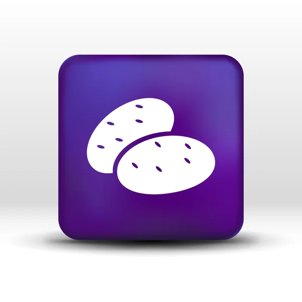 Εικονίδιο απομονωμένες χορτοφάγος πατάτας τσιπ γεύμα ώριμα δύο λογότυπο — Διανυσματικό Αρχείο