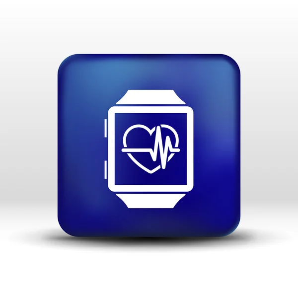 Vector illustration pulsometer heart rate monitor watch icon — Stock Vector