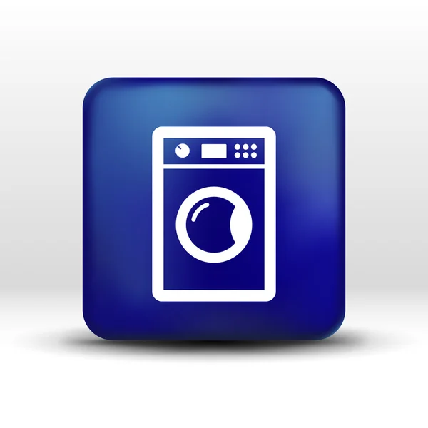 Washing machine icon laundromat vector clothing electric clear — Stock Vector