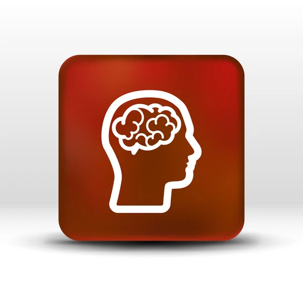 Icono cabeza cerebro pensar diseño sobre ilustración vectorial — Vector de stock