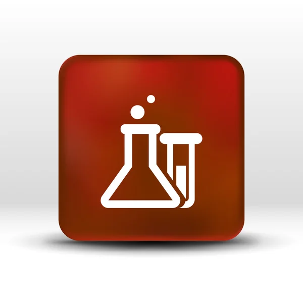 Chemical flask icon laboratory glass beaker lab vector — Stock Vector