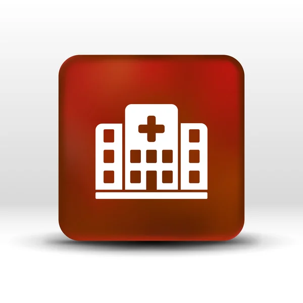 Nemocniční ikonu kříž, budování izolované lidské lékařský pohled — Stockový vektor