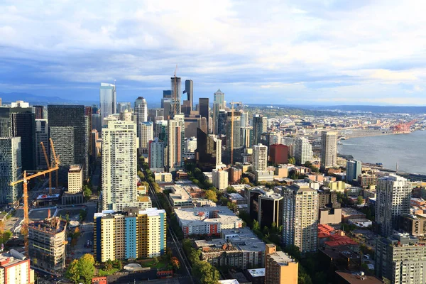 Aerial View Seattle Skyline Usa — ストック写真