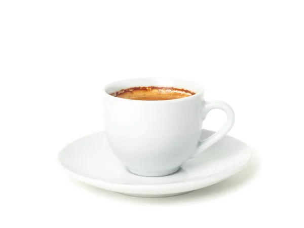 Taza Blanca Con Café Una Taza Café Expreso Aislado — Foto de Stock