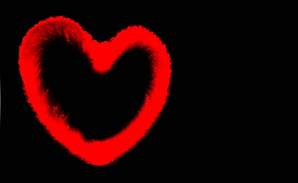 Arte fluido - corazón rojo sobre fondo negro — Foto de Stock