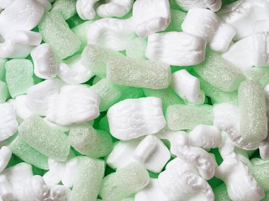 Yeşil köpük kauçuk ve beyaz köpük doldurucu